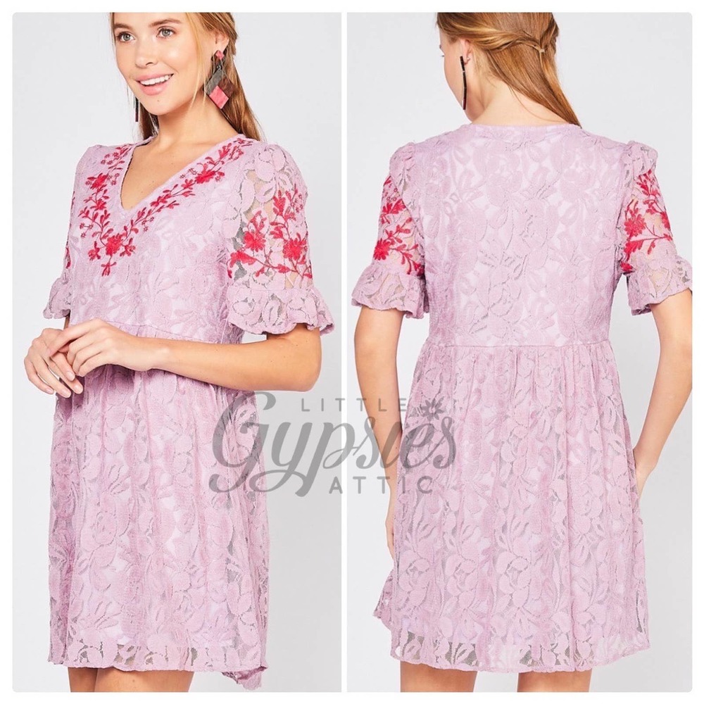 Entro Oh so Sweet Lace Baby Doll Dress - Picture 3 of 7